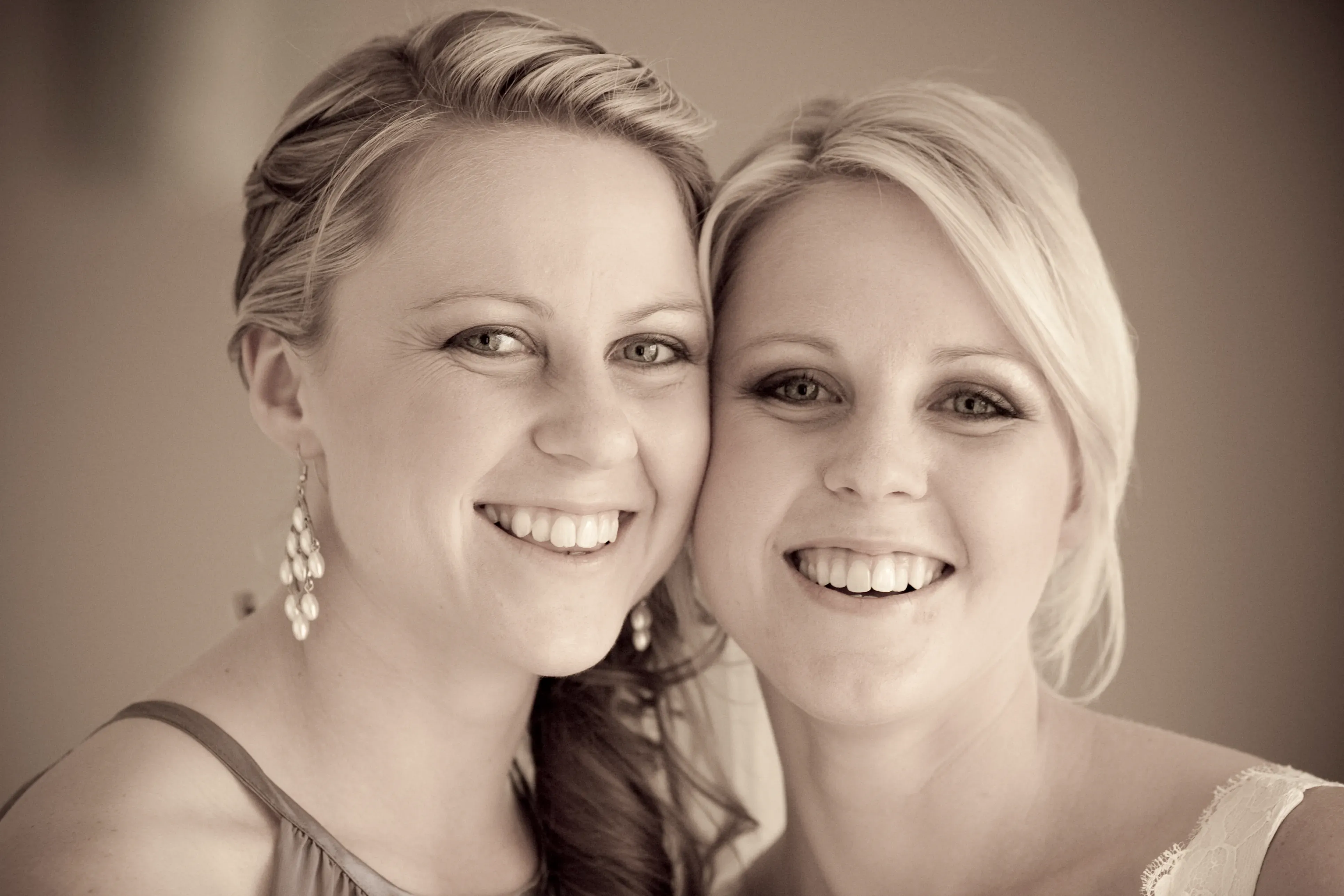 Newcastle wedding makeup, long-wear airbrush finish for the bride and her bridesmaid