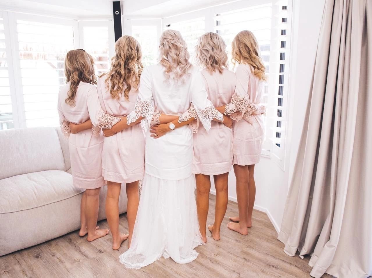 Newcastle bride and bridesmaids Hollywood waves Bohemian Bridal Hair