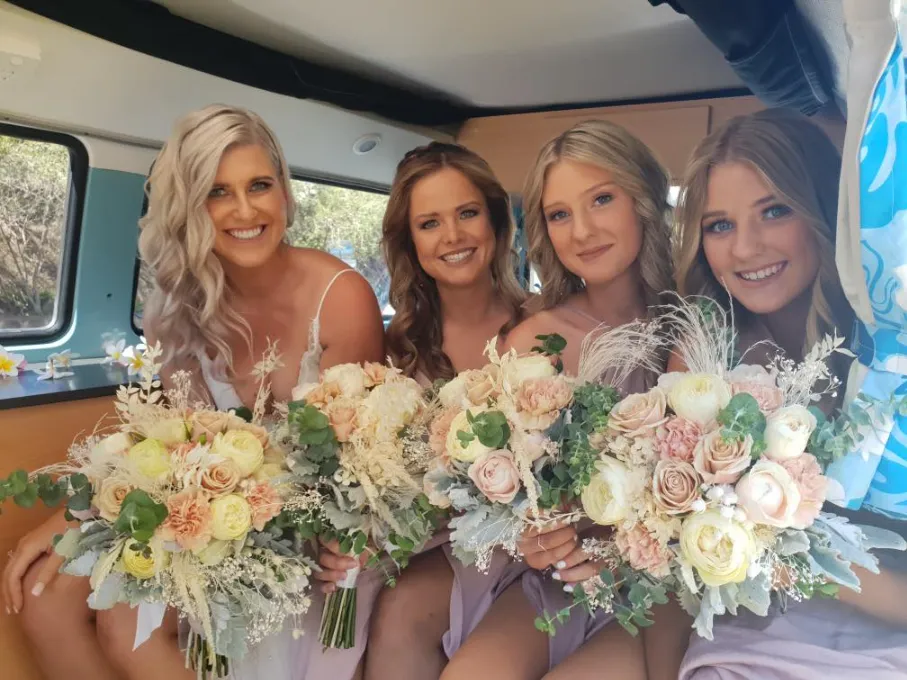Newcastle Bride and Bridesmaids Hair & Makeup Bohemian Bridal Hair