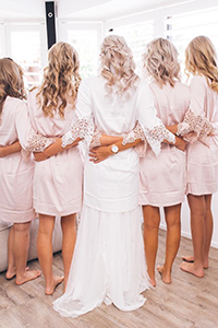 Wedding makeup artist Hunter Valley — bride getting ready at vineyard venue